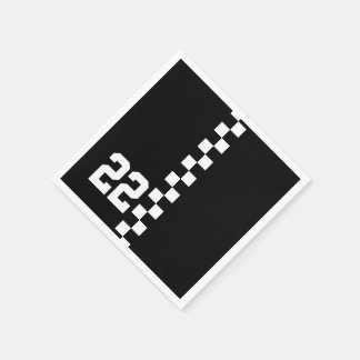 Serviette En Papier Drapeau De Course Personnalisé Noir Et Blanc