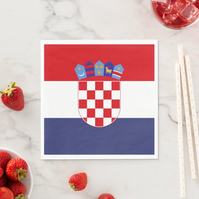 Serviette En Papier Drapeau de Croatie (En situation)