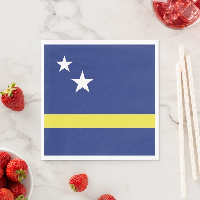 Serviette En Papier Drapeau de Curaçao (En situation)