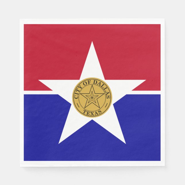 Serviette En Papier Drapeau de Dallas (Texas) (Devant)