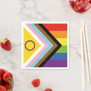 Serviette En Papier Drapeau de fierté intersexe de SlipperyJoe's fond