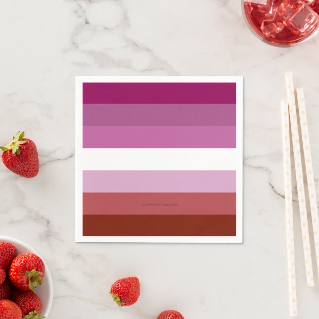 Serviette En Papier Drapeau de fierté lesbienne de SlipperyJoe féminin (En situation)