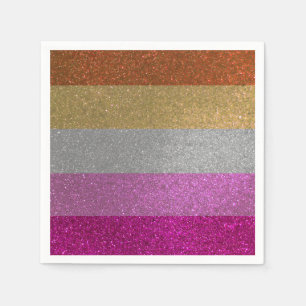 Serviette En Papier Drapeau de fierté lesbienne gay rose + orange pail