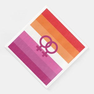 Serviette En Papier Drapeau de fierté lesbienne WLW