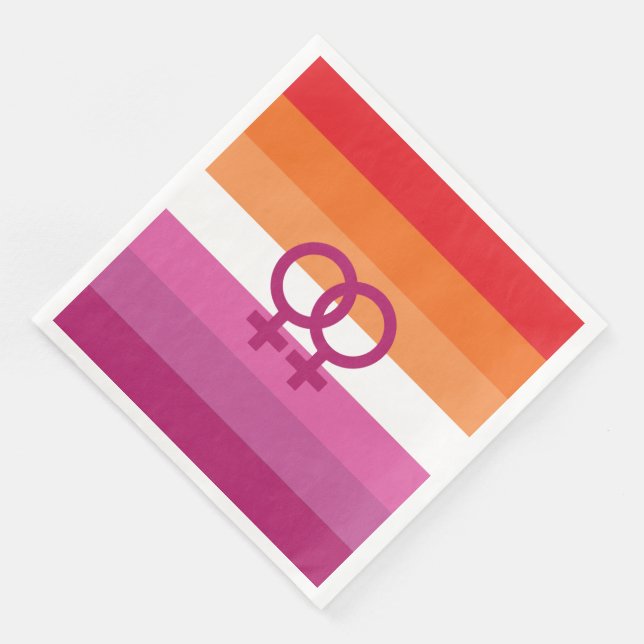 Serviette En Papier Drapeau de fierté lesbienne WLW (Coin)