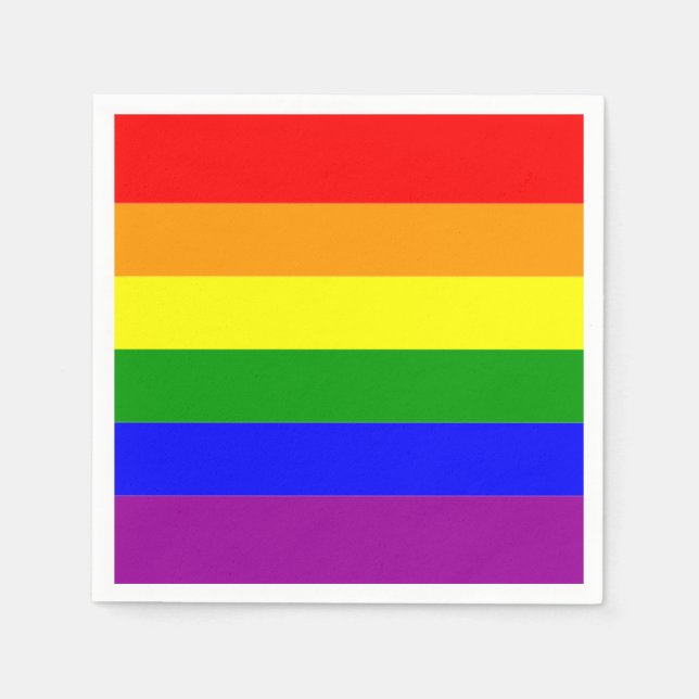 Serviette En Papier Drapeau de fierté LGBTQIA+ Couleurs arc-en-ciel (Devant)