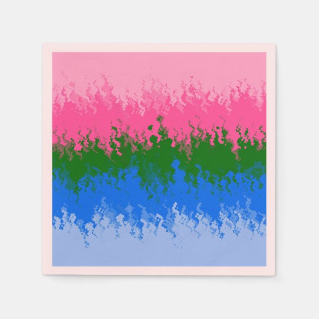 Serviette En Papier Drapeau de fierté Omniromantique Abstrait Squiggly (Devant)