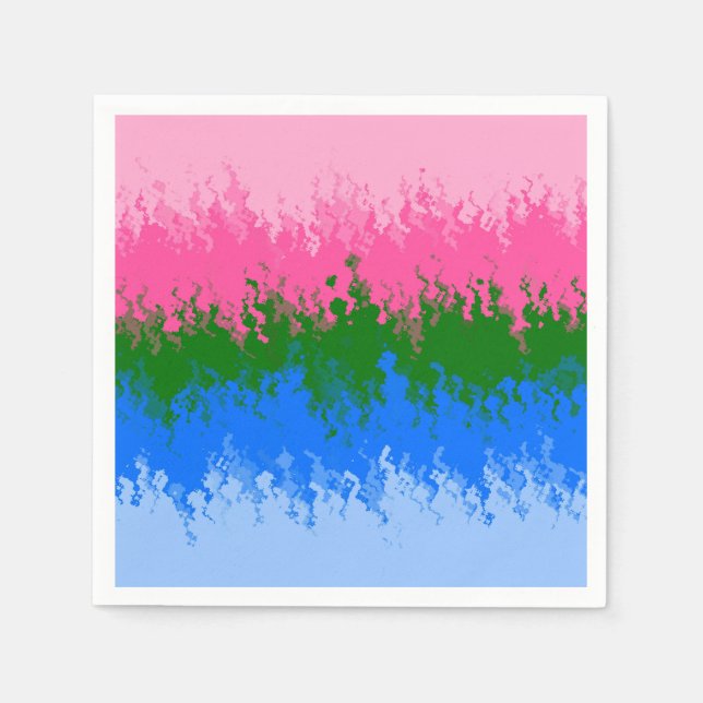 Serviette En Papier Drapeau de fierté Omniromantique Abstrait Squiggly (Devant)