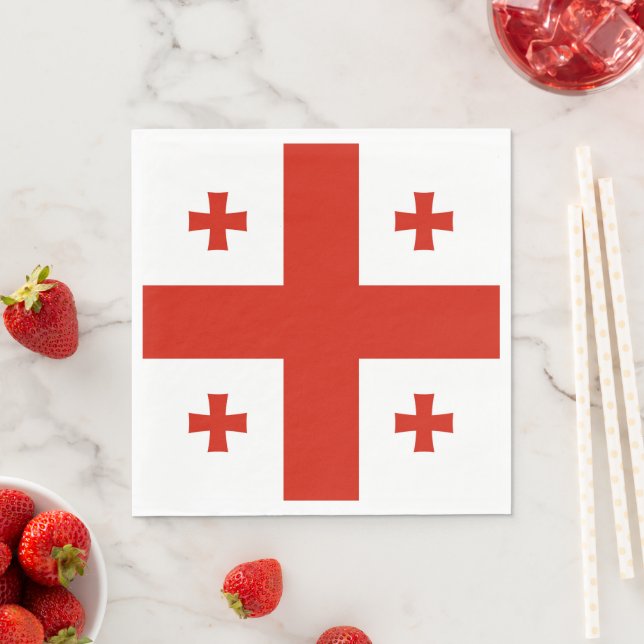 Serviette En Papier Drapeau de Géorgie (En situation)
