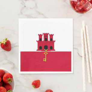 Serviette En Papier Drapeau de Gibraltar