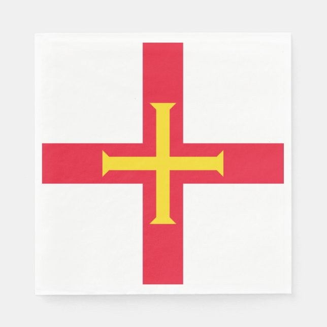 Serviette En Papier Drapeau de Guernesey (Devant)