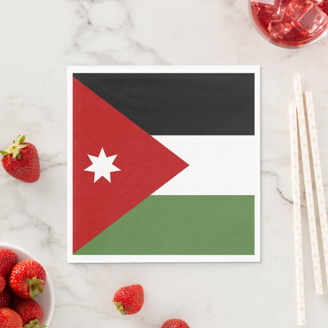 Serviette En Papier Drapeau de Jordanie (En situation)