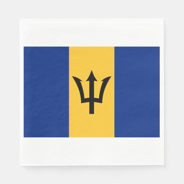Serviette En Papier Drapeau de la Barbade (Bajan) (Devant)