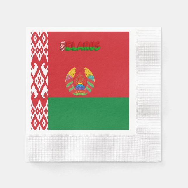 Serviette En Papier Drapeau de la Biélorussie        (Devant)