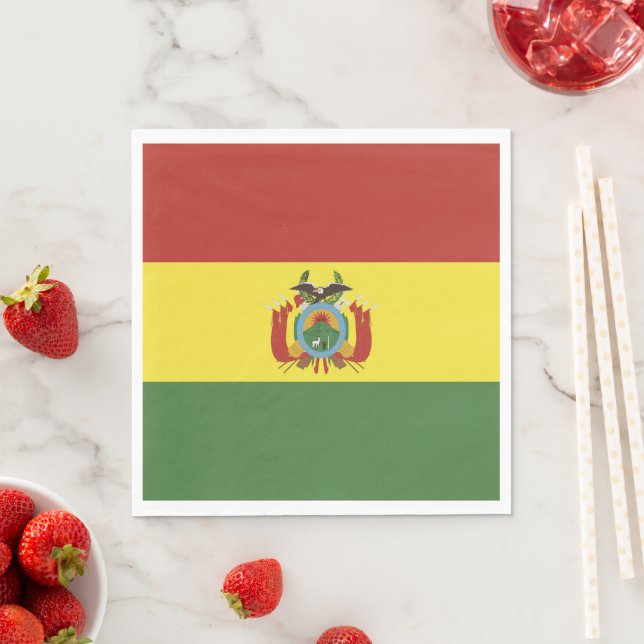 Serviette En Papier Drapeau de la Bolivie (En situation)