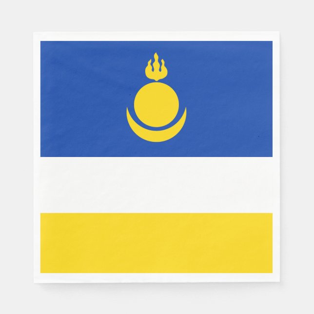 Serviette En Papier Drapeau de la Buryatia patriotique (Devant)