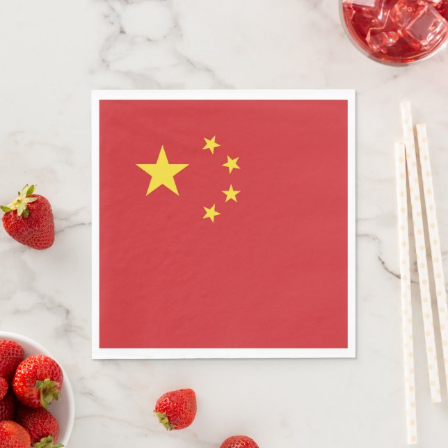 Serviette En Papier Drapeau de la Chine (En situation)