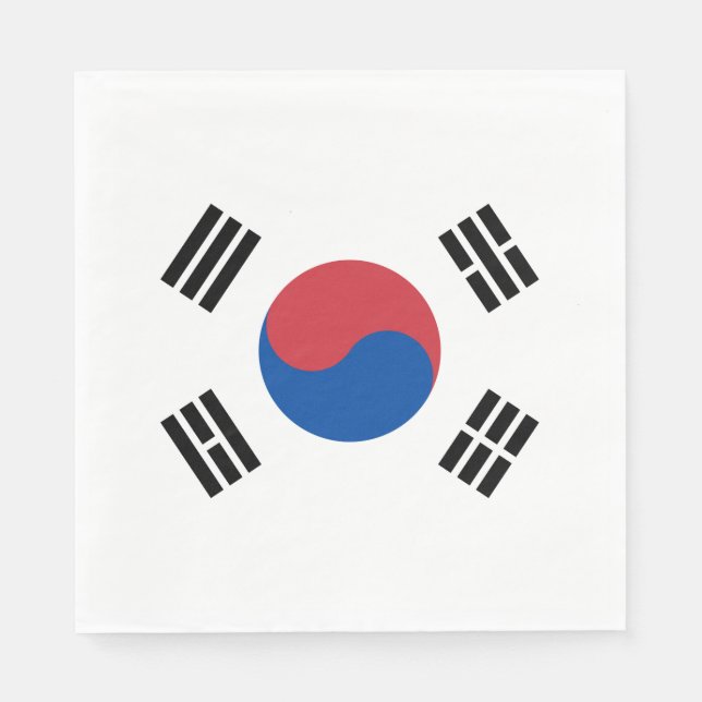Serviette En Papier Drapeau de la Corée du Sud (ROK) (Devant)