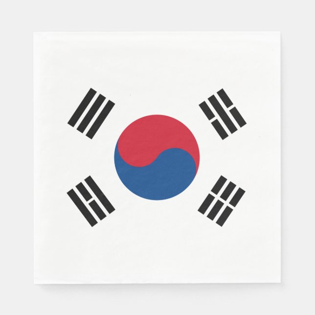 Serviette En Papier Drapeau de la Corée du Sud - Yin Yang (Devant)
