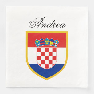 Serviette En Papier Drapeau de la Croatie personnalisé