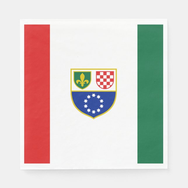Serviette En Papier Drapeau de la Fédération de Bosnie (Devant)
