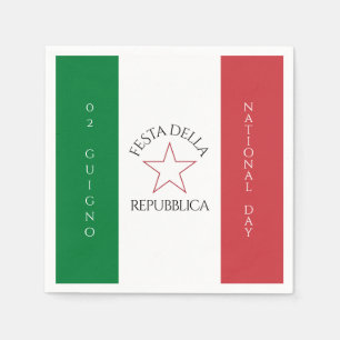 Serviette En Papier Drapeau de la Festa della Repubblica