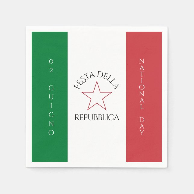 Serviette En Papier Drapeau de la Festa della Repubblica (Devant)