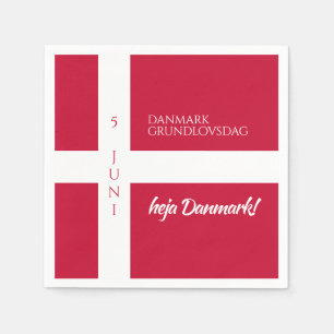 Serviette En Papier Drapeau de la fête nationale danoise Danmark Grund