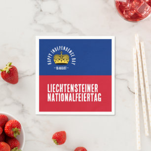 Serviette En Papier Drapeau de la fête nationale du Liechtenstein