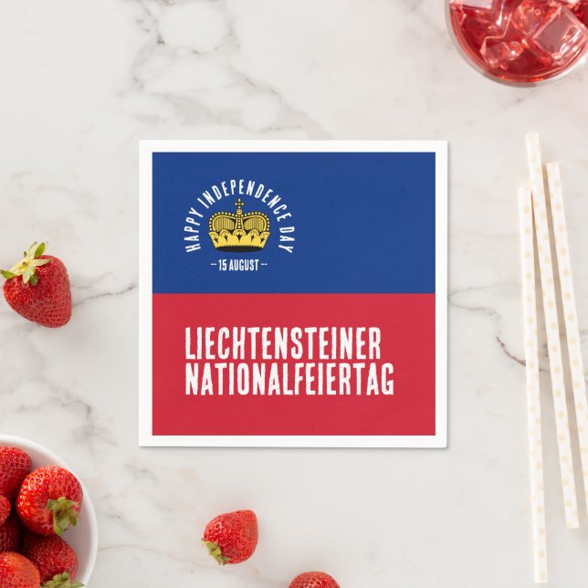 Serviette En Papier Drapeau de la fête nationale du Liechtenstein (En situation)