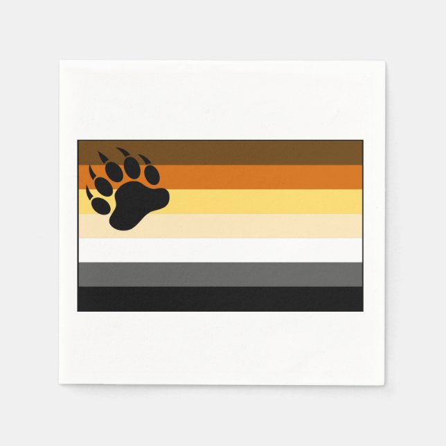 Serviette En Papier Drapeau de la fierté de l'ours gay (Devant)