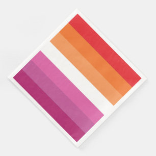 Serviette En Papier Drapeau de la fierté lesbienne
