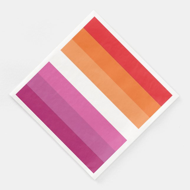 Serviette En Papier Drapeau de la fierté lesbienne (Coin)
