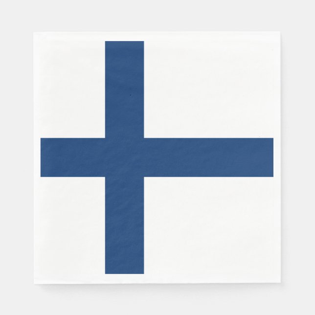 Serviette En Papier Drapeau de la Finlande (Devant)