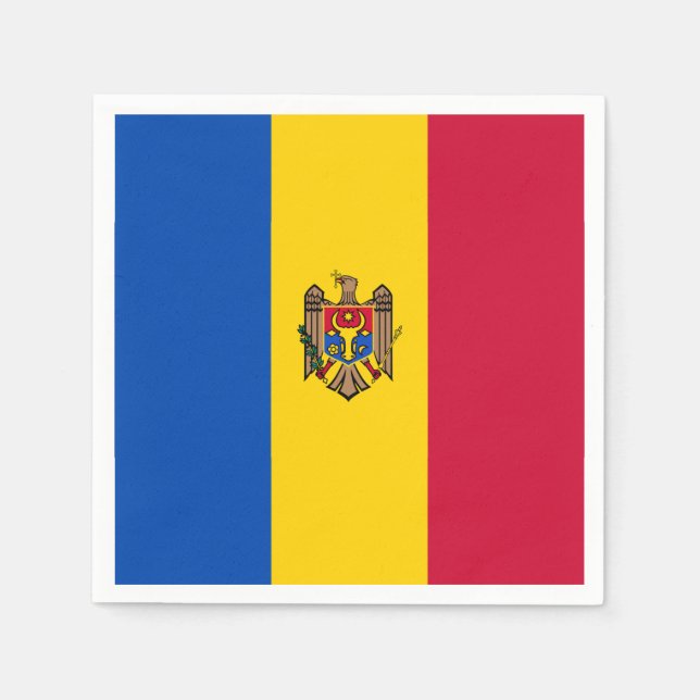Serviette En Papier Drapeau de la Moldavie (Devant)