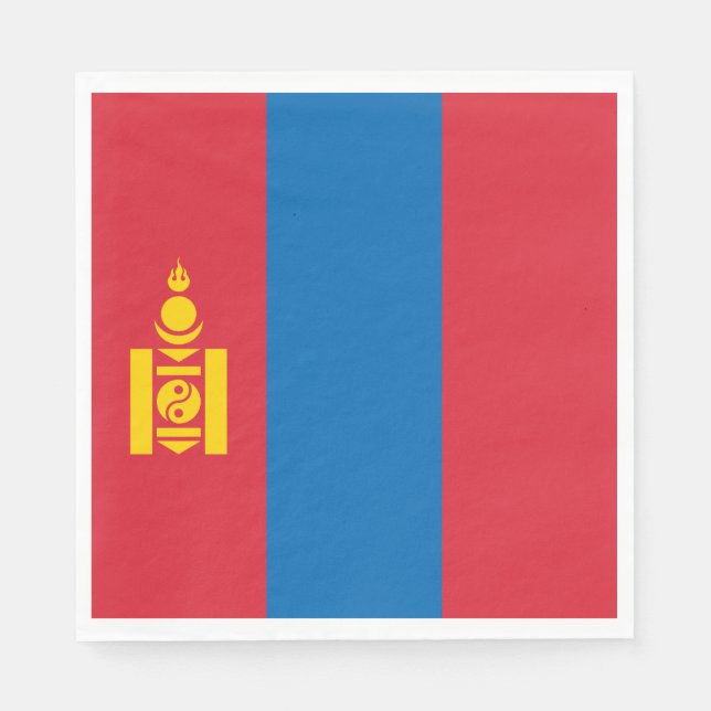 Serviette En Papier Drapeau de la Mongolie (Devant)