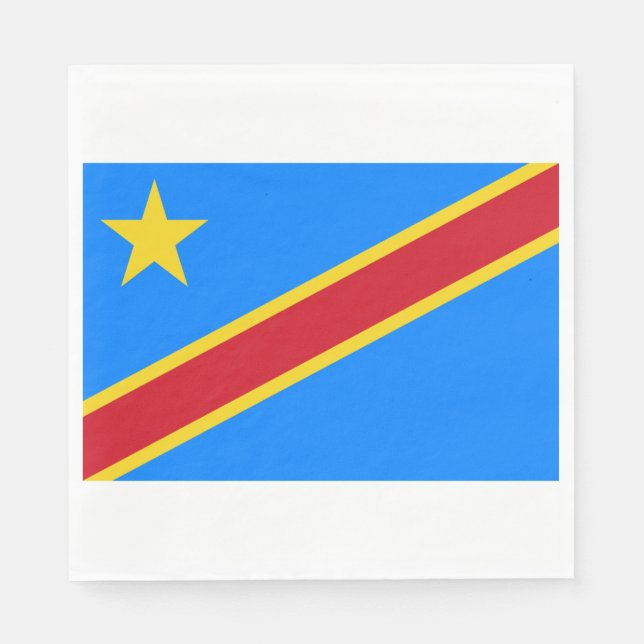 Serviette En Papier Drapeau de la RDC (République démocratique du Cong (Devant)