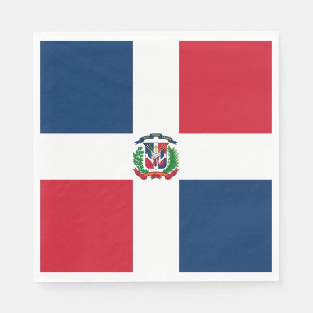 Serviette En Papier Drapeau de la République Dominicaine (Devant)