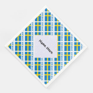 Serviette En Papier Drapeau de la Suède personnalisé en mosaïque