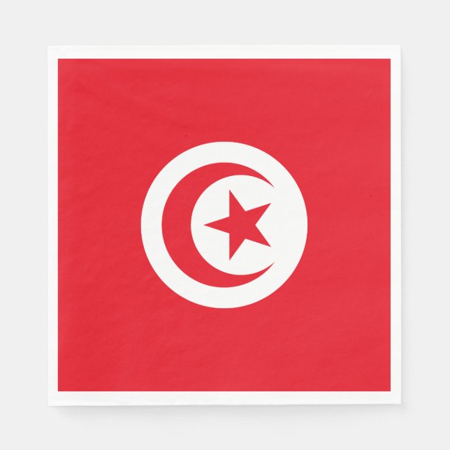 Serviette En Papier Drapeau de la Tunisie (Devant)