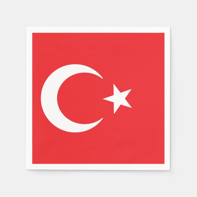 Serviette En Papier Drapeau de la Turquie (Devant)
