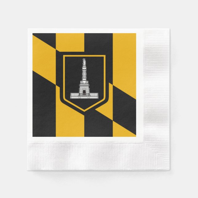 Serviette En Papier Drapeau de la ville de Baltimore (Devant)