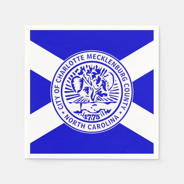Serviette En Papier Drapeau de la ville de Charlotte (Caroline du Nord (Devant)