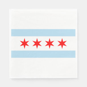 Serviette En Papier Drapeau de la ville de Chicago (Illinois)