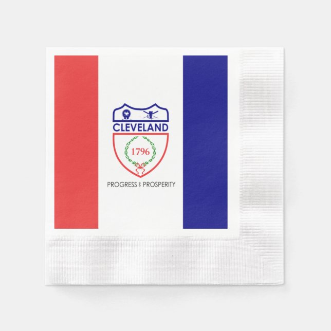 Serviette En Papier Drapeau de la ville de Cleveland (Devant)