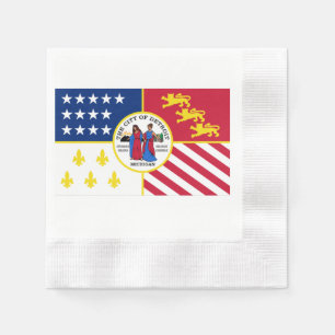 Serviette En Papier Drapeau de la ville de Detroit
