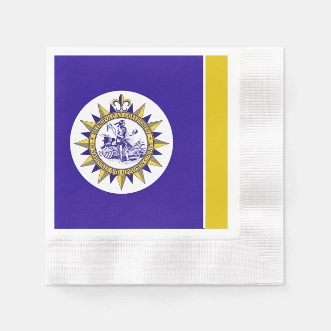 Serviette En Papier Drapeau de la ville de Nashville (Devant)