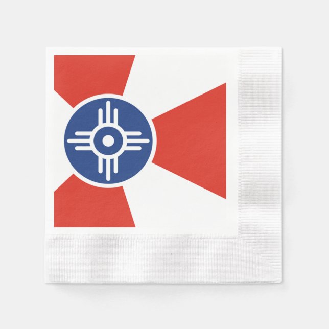 Serviette En Papier Drapeau de la ville de Wichita (Devant)