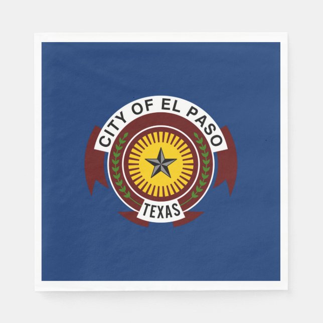 Serviette En Papier Drapeau de la ville d'El Paso (Texas) (Devant)