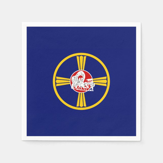 Serviette En Papier Drapeau de la ville d'Omaha (Nebraska) (Devant)
